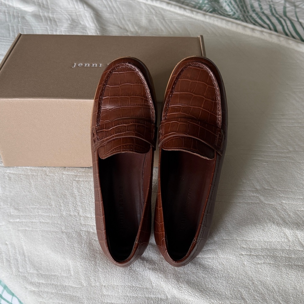 Jenni Kayne Croc Embossed loafers Cognac - Picture 2 of 6
